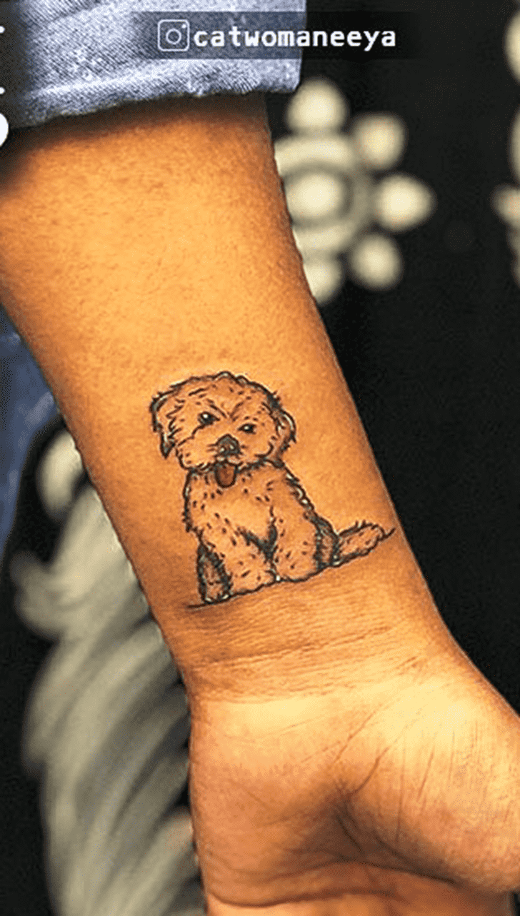 Small Dog Tattoo Design Image