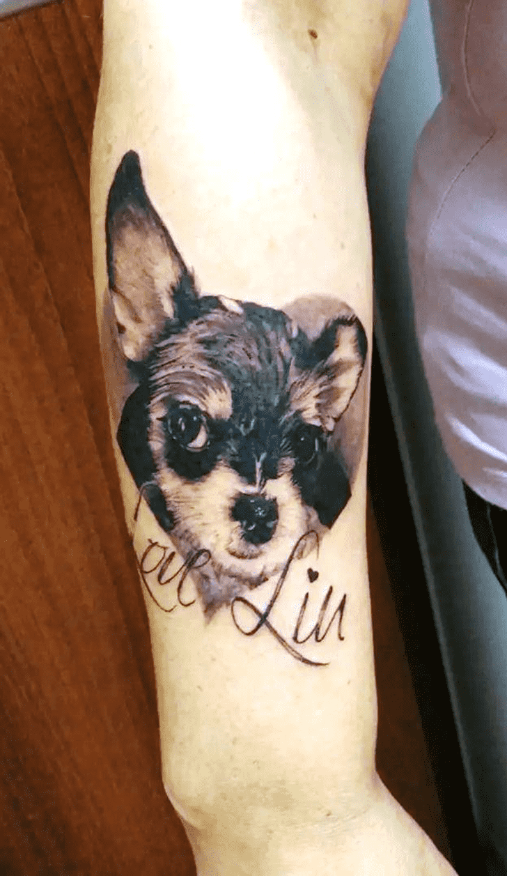 Small Dog Tattoo Figure