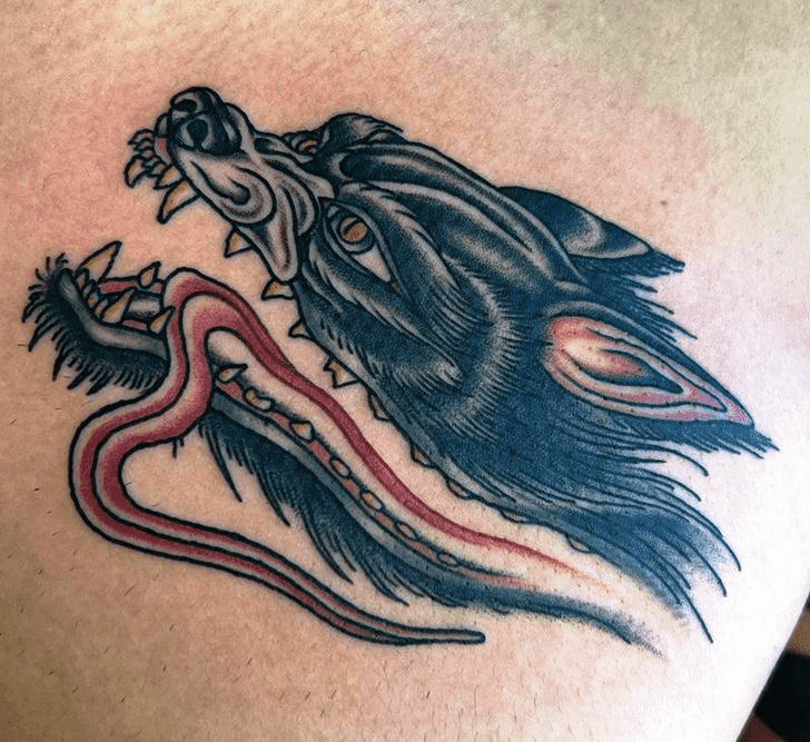 Traditional Wolf Tattoo Photo