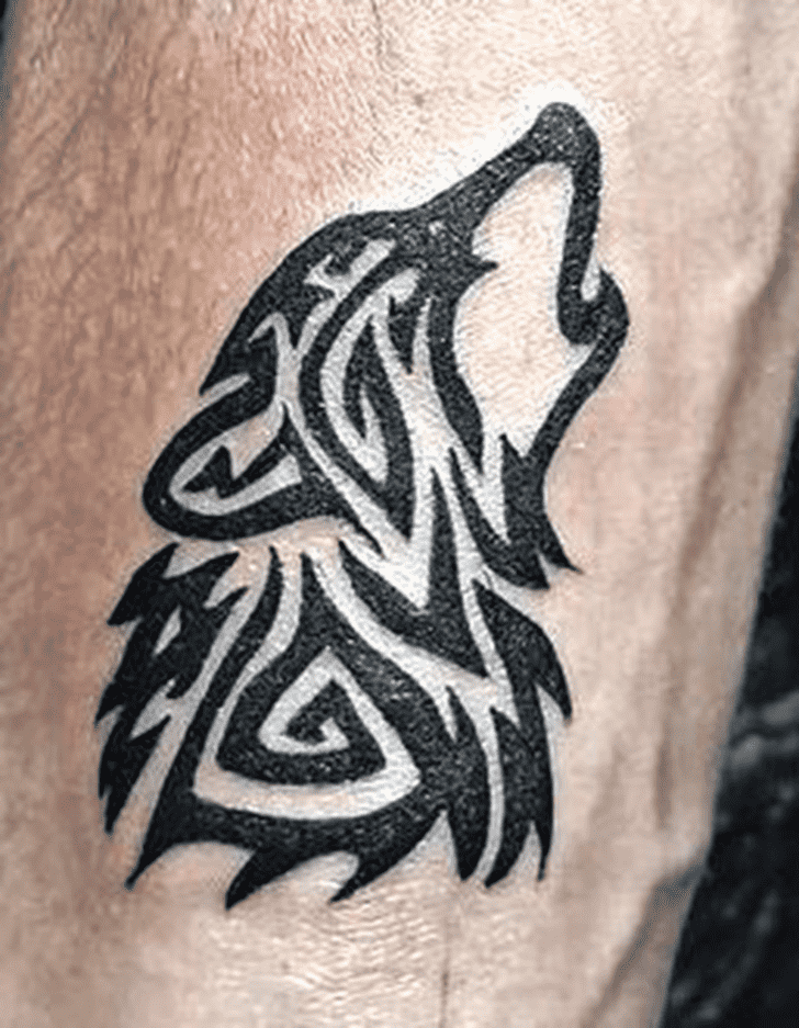 Tribal Wolf Tattoo Shot