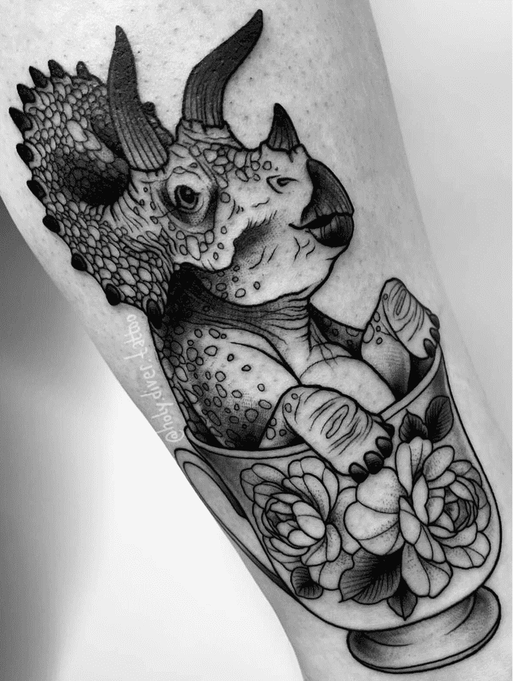 Triceratops Tattoo Figure