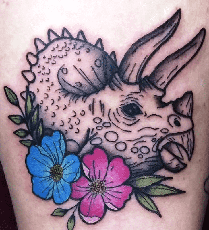 Triceratops Tattoo Shot