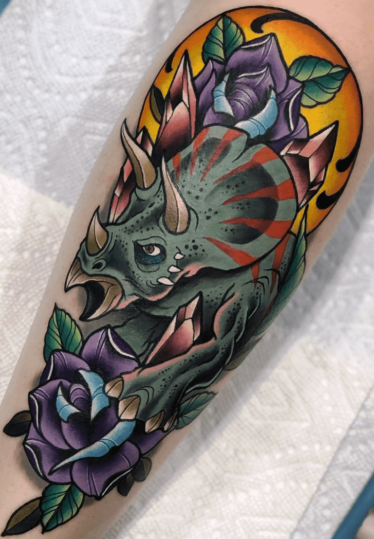 Triceratops Tattoo Figure