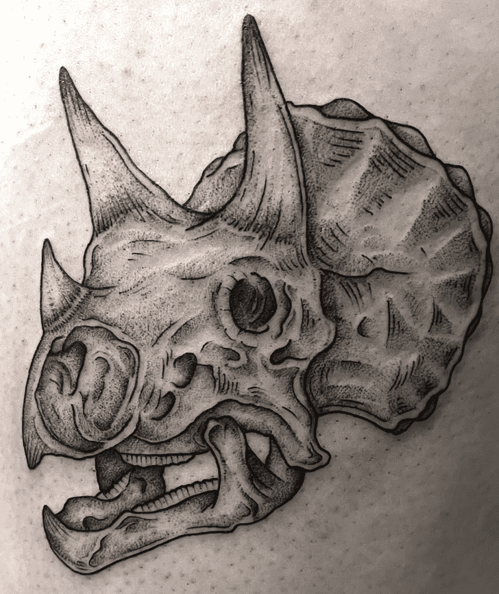 Triceratops Tattoo Portrait