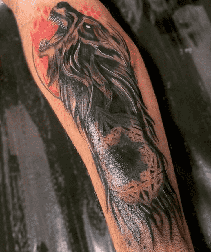 Viking Wolf Tattoo Portrait
