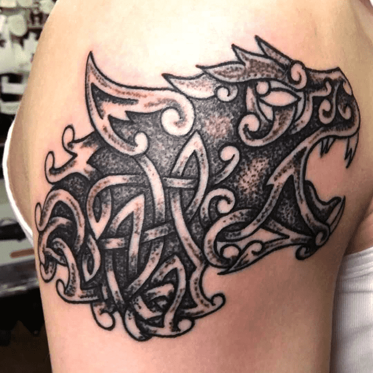 Viking Wolf Tattoo Design Image