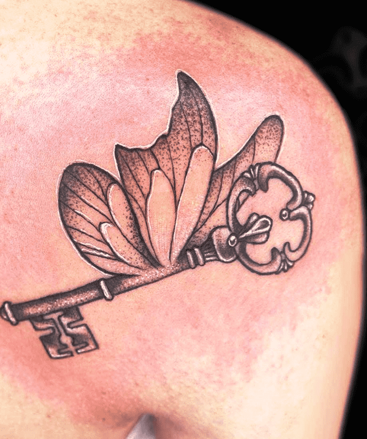 Winged Keys Tattoo Shot